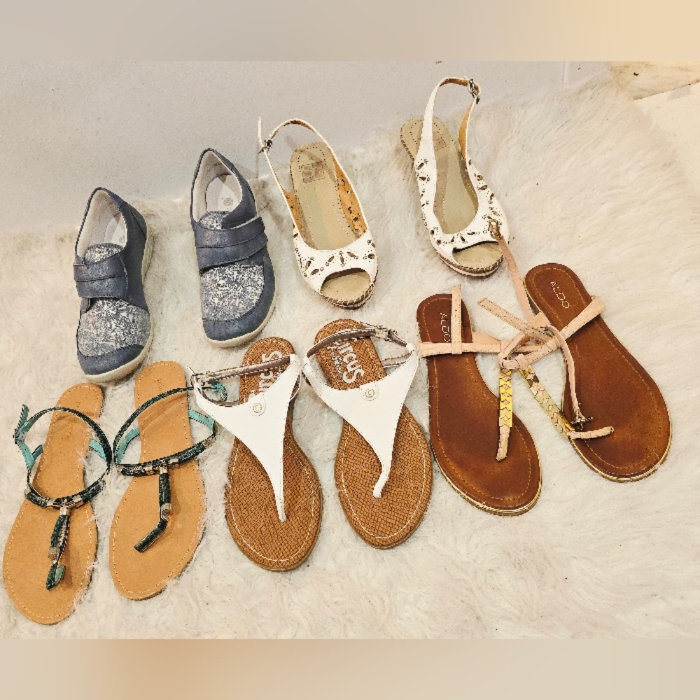 π₯ US Size 9.5Bundle of 5 Pairs Women's Shoes - Flats,Women's Sandals - Picture 1 of 16